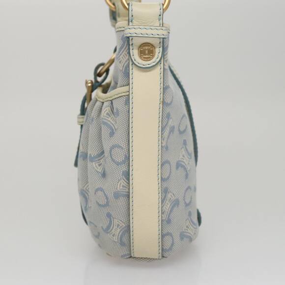 CELINE C Macadam Canvas Shoulder Bag Light Blue - Picture 4 of 13